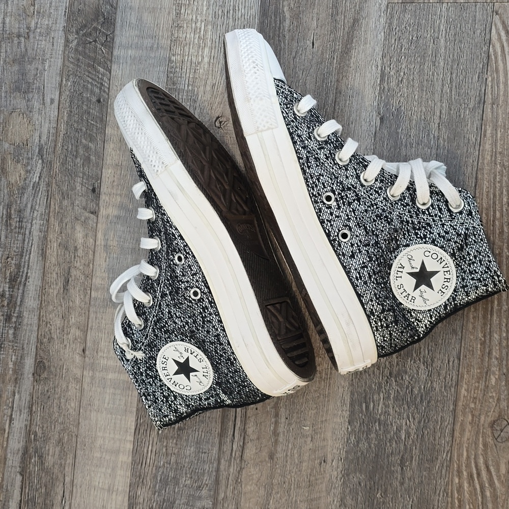 Converse CHUCK TAYLOR All Star High Top Glitter Sneakers Women 7.5 - Picture 6 of 11